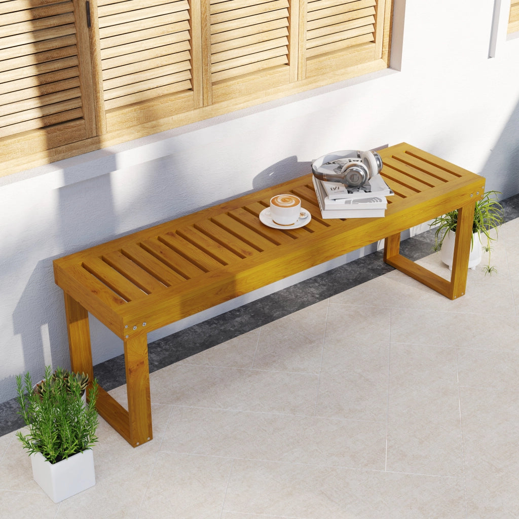 Panchina da giardino in legno di pino 2 posti ¨C zephmum ¨C 132x34x43 cm
