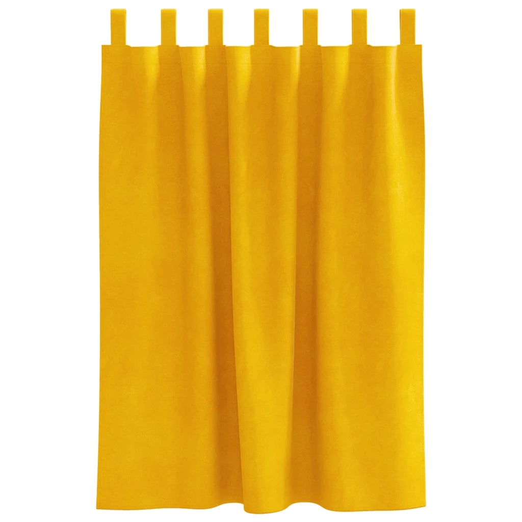 Tende oscuranti 2 pcs Giallo senape 140 x 140 cm Velluto 4107278