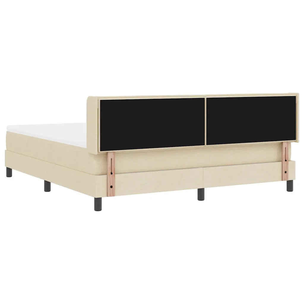 Letto a molle con testiera Crema 200 x 180 cm Tessuto 3341060