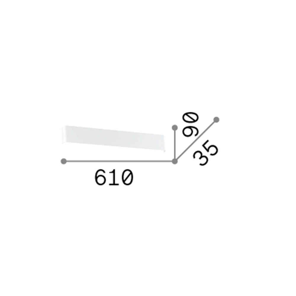 Applique Moderna Delta Metallo Bianco Led 19,5W 3000K Luce Calda