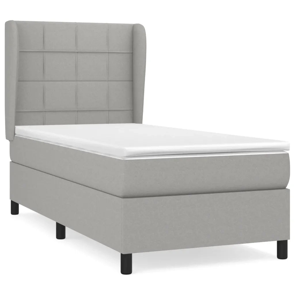 Giroletto a Molle con Materasso Grigio Chiaro100x200 cm Tessutocod mxl 122075