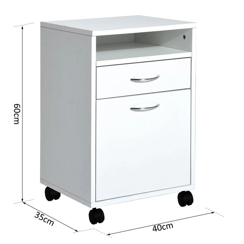 CASSETTIERA PORTADOCUMENTI DA UFFICIO IN LEGNO CON 2 SCOMPARTI 40X35X60 CM