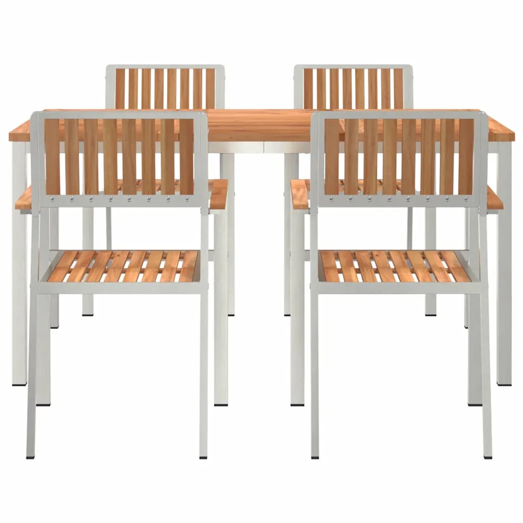 Set da pranzo per esterni 5 pcs Marrone Legno di teak solido 3334799