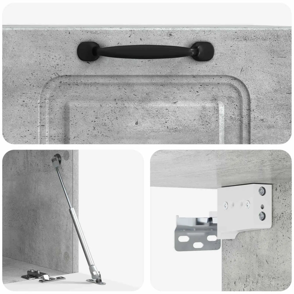 Mobile Porta TV da Muro Grigio Cemento 59,5 x 41 x 30 cm 899358
