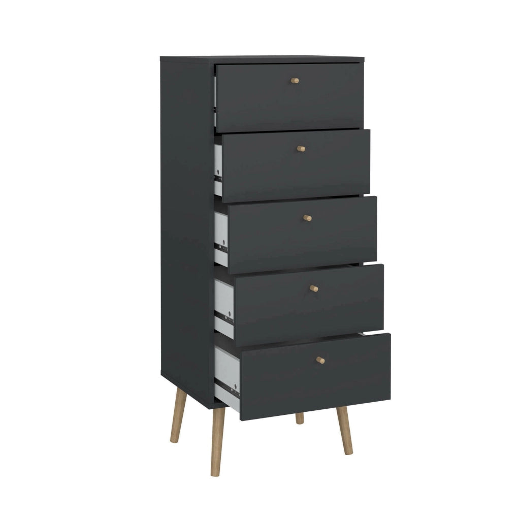 Cassettiera Yaounde, Settimino multiuso, Comò camera da letto, Mobile con cassetti, 50x39 h120 cm, Grigio