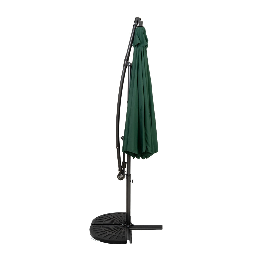 Ombrellone Decentrato 3m Verde Banana con Base 2 Pesi 28kg