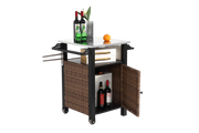 CARRELLO BAR con ruote 86x58x22 cm marrone in acciaio