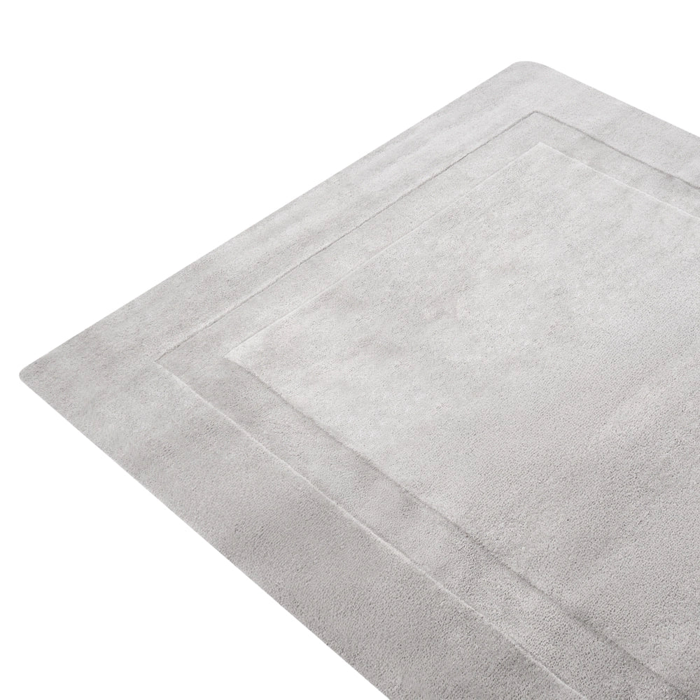 Tappeto in lana forma rettangolare, tuftato a mano 160 x 230 cm grigio design elegante