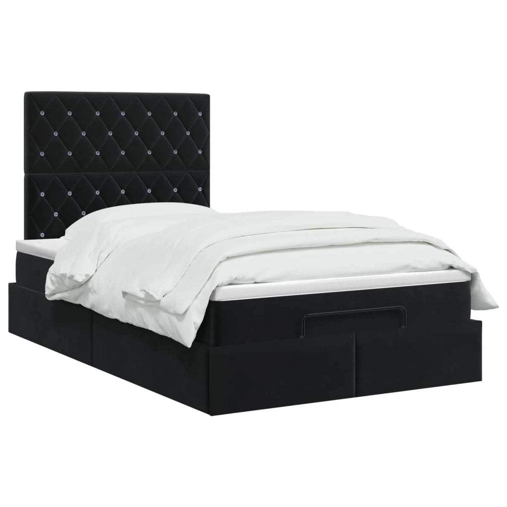 Letto ottomano con materasso Nero 120 x 190 cm Velluto 3457637