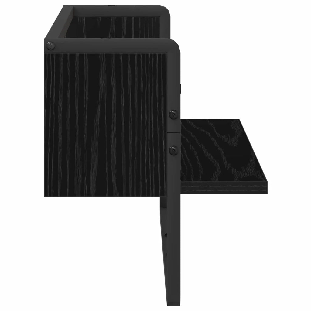 Scaffale da parete A parete Rovere nero 65 x 25 x 30 cm 8010909