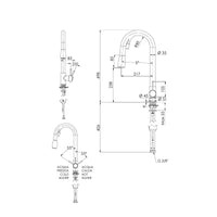 Rubinetto laterale per lavello a base tonda alto serie minimal