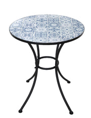 Tavolo mosaico tondo Azulejos: Struttura acciaio verniciato - Ø60cm