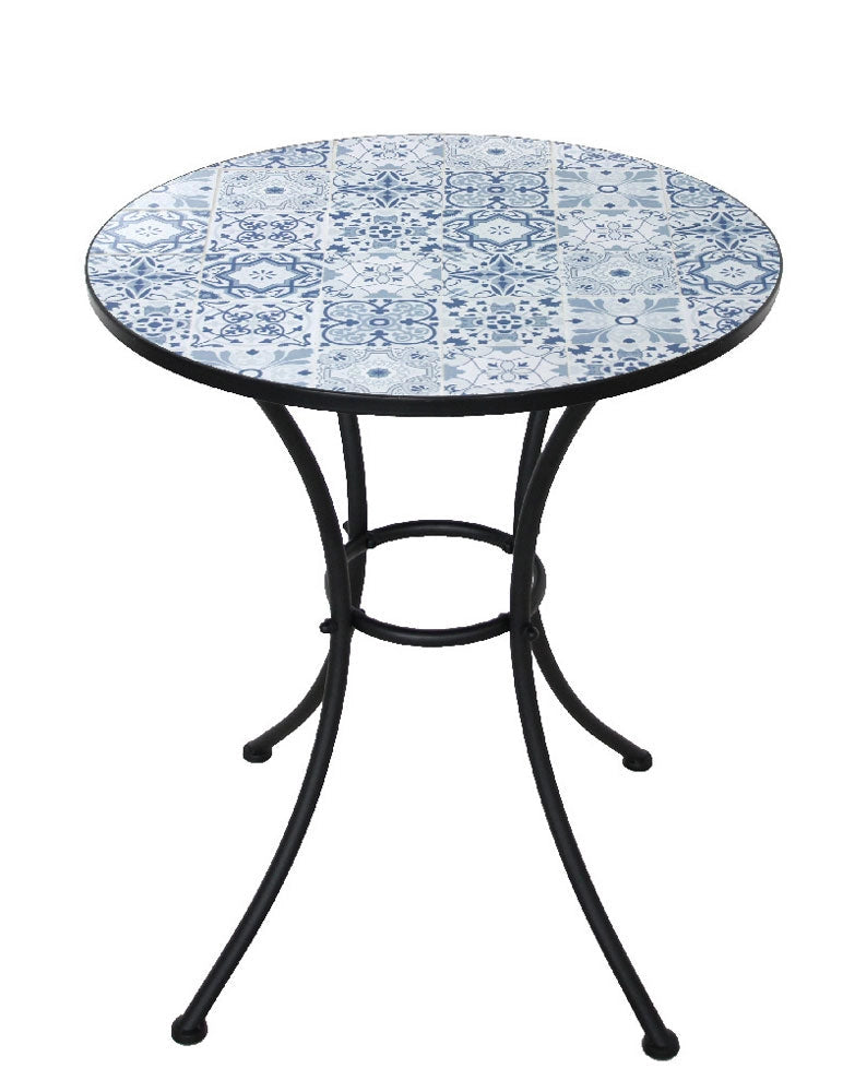 Tavolo mosaico tondo Azulejos: Struttura acciaio verniciato - Ø60cm