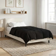 Duvet Invernale Trapuntato Nero 135 x 200 cm Microfibra 42026097