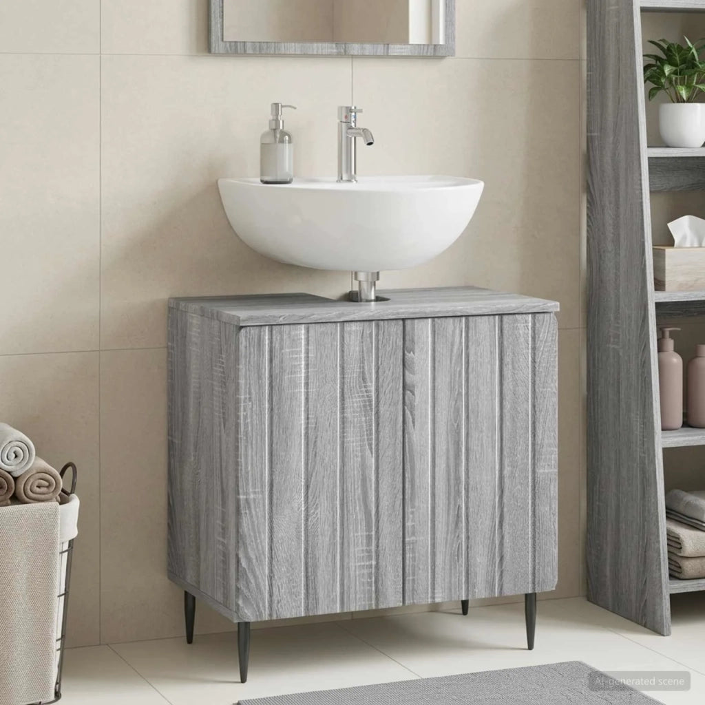 Armadio per Lavabo da Bagno ZWOLLE Sonoma grigio 896351