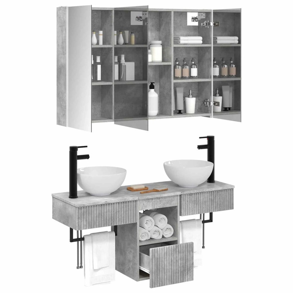 Set di Armadi da Bagno 4 pcs Grigio Cemento 3406266