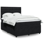 Giroletto a Molle con Materasso Nero 140x190 cm in Velluto
