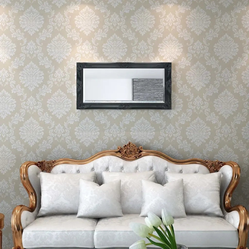 Specchio da Parete Stile Barocco-Specchio a Muro-Specchio Decorativo 100x50 cm Nero