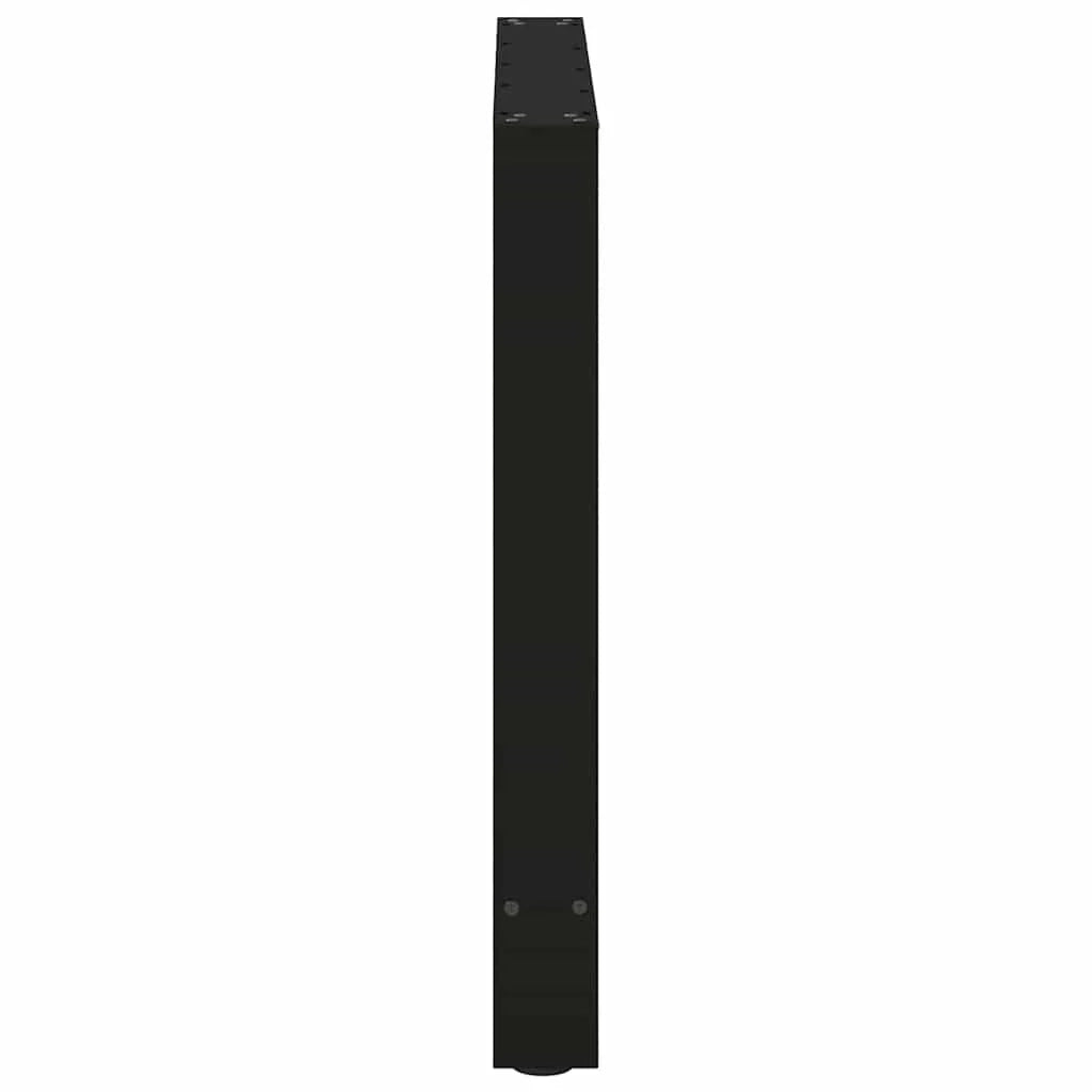 Set di 2 gambe per tavolo da pranzo moderne geometriche e robuste in acciaio nero 70 x 73 cm 02_0057548