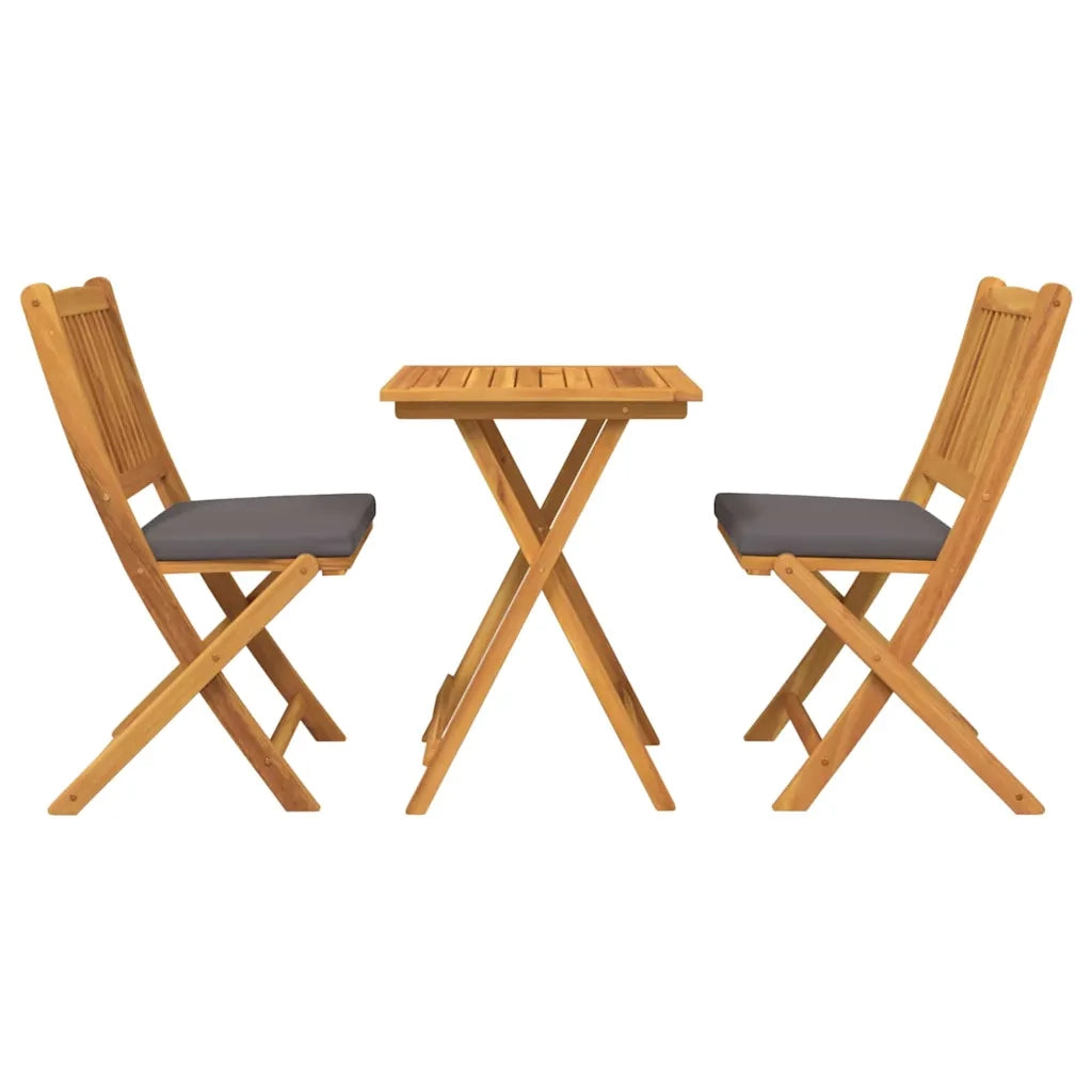 Set Bistro da Giardino 3 pcs Marrone Legno di Acacia Massello 42000952