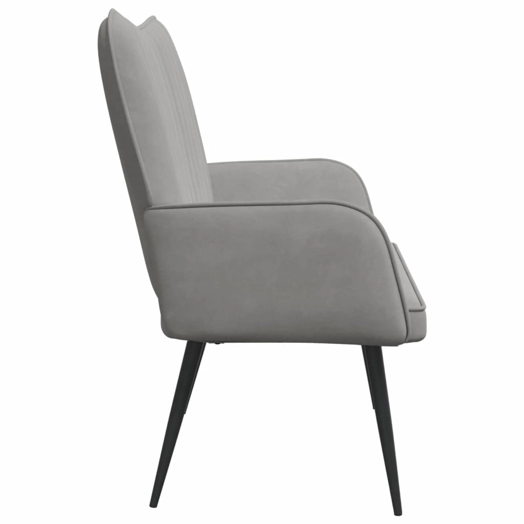 Sofa a Due Posti Grigio chiaro 115 x 61 x 87 cm Velluto