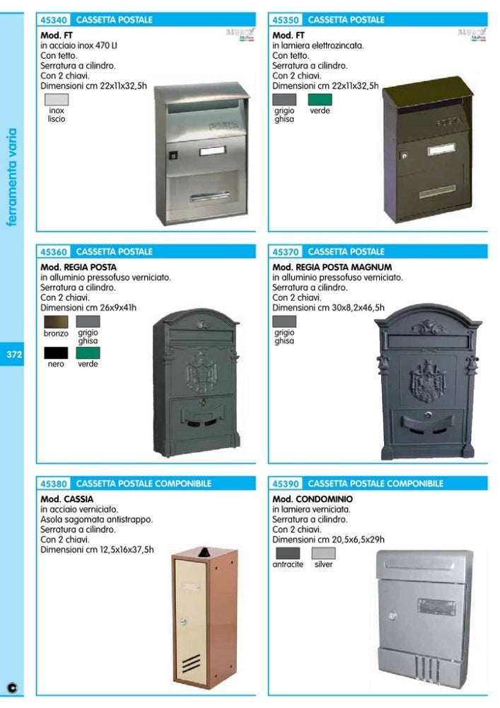 1pz alubox cassetta art. ft/v grigio ghisa cod:ferx.21537