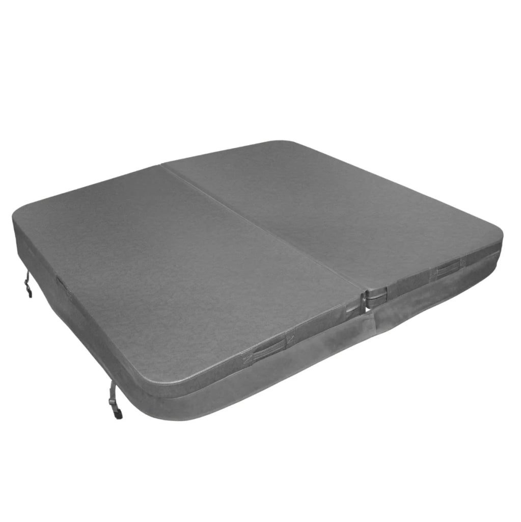 Copertura per vasca idromassaggio Coperchio Spa 2 x 2 m quadrato Grigio Hard Top Resistente alle intemperie PVC in Pelle