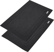 Set di tappeti da bagno in cotone, 2 tappeti da bagno, 100% cotone, asciugamano, assorbente, 1000 g/m² (antracite)