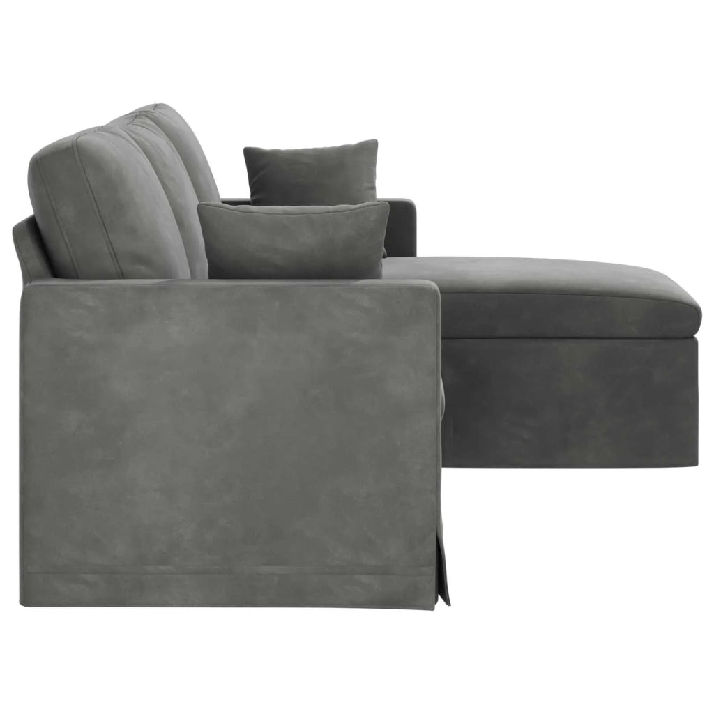 Divano Grigio scuro 198 x 134 x 80 cm Velluto 42024459