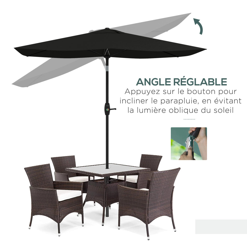 Tendalino rettangolare 2x3m inclinabile ¨C zephmum ¨C nero