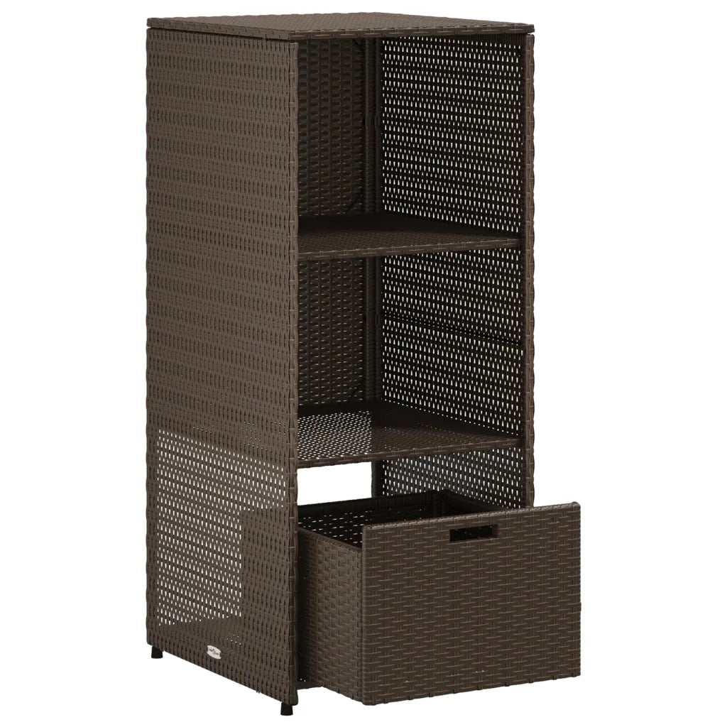 Mobiletto da giardino 50 x 55 x 115 cm 2 ripiani per esterni design moderno resina intrecciata marrone 02_0047421