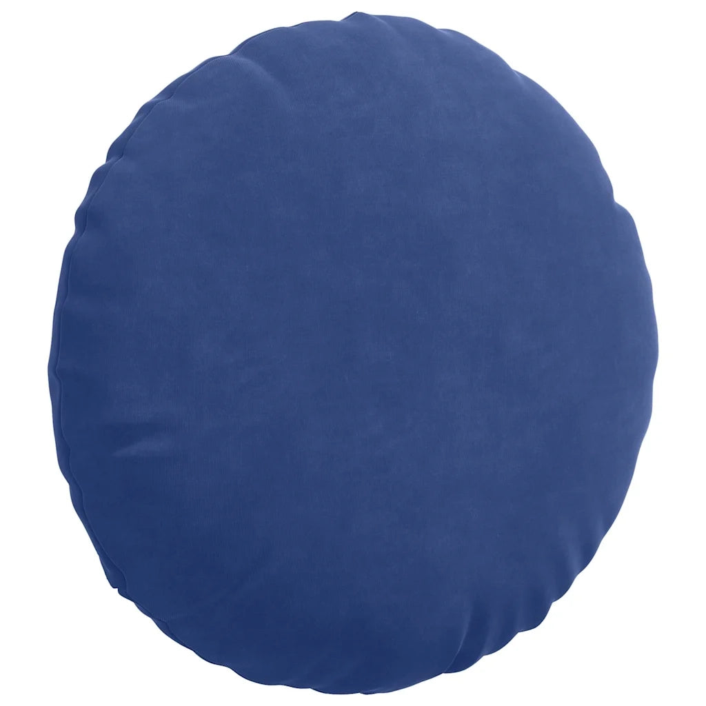 Cuscini per Seduta 2 pcs Blu Polizia Ø 40 x 13 cm Velluto 42014148