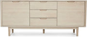 Buffet in legno di quercia e MDF - Design elegante - Spazio di archiviazione sufficiente - Funzionalità silenziosa - 45 cm x 180 cm x 75 cm