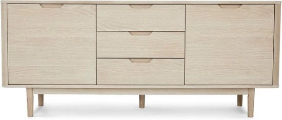 Buffet in legno di quercia e MDF - Design elegante - Spazio di archiviazione sufficiente - Funzionalità silenziosa - 45 cm x 180 cm x 75 cm