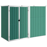 Casetta da giardino cabina ripostiglio casetta da esterno robusta casetta per attrezzi 225 x 89 x 161 cm acciaio zincato verde 02_0022430