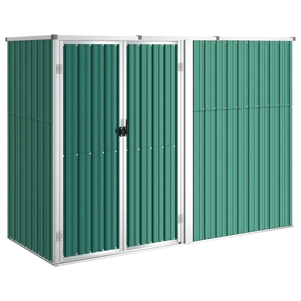 Casetta da giardino cabina ripostiglio casetta da esterno robusta casetta per attrezzi 225 x 89 x 161 cm acciaio zincato verde 02_0022430