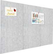Pannello da parete premium - Set per la casa e l'ufficio - 90 x 60 cm & 6 pezzi 30 x 30 cm - Strisce verticali - Decorazione per parete - Grigio chiaro