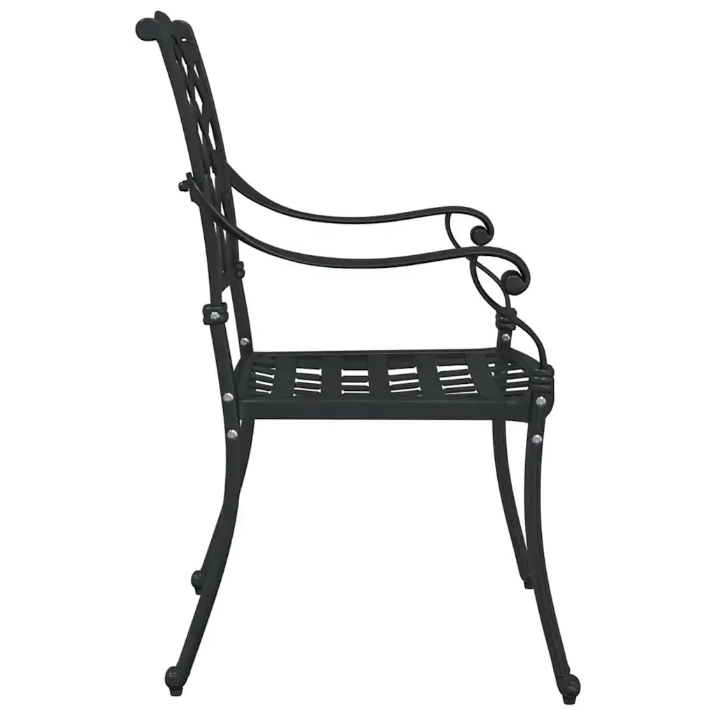 Sedia da Giardino 2 pz | Sedie da Esterno Nero 56 x 55 x 92.5cm Alluminio