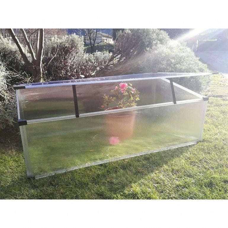 Slide and Grow "2squared" Serretta da giardino in policarbonato alveolare spessore 4mm Lunghezza: 97 x 57 cm x 28/37h cm