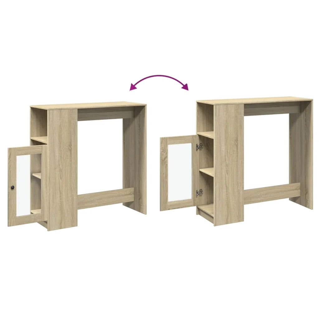Tavolo Bar con Rastrelliera Sonoma 101x40x103,5 cm Multistrato
