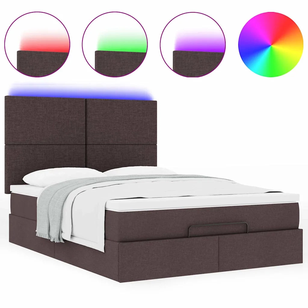 Struttura Letto Pouf con Materasso 140x190 cm in Tessuto 3313923