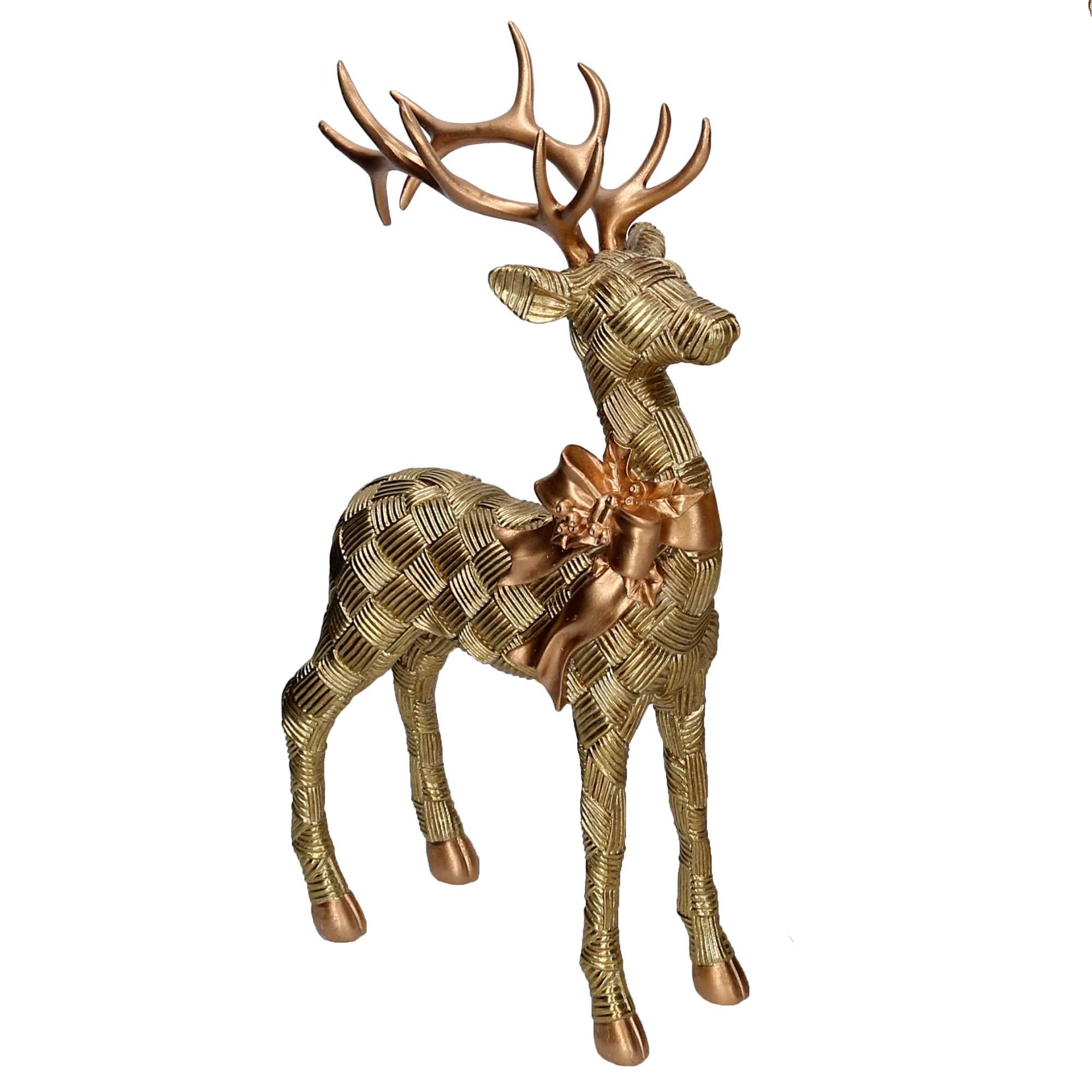 Renna resina oro cm 23,8x9,5xh38