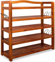 ® Scarpiera Legno Certificato Acacia FSC® 5 Ripiani 80x26x82cm Salvaspazio Corridoio Portascarpe Scaffale Marrone