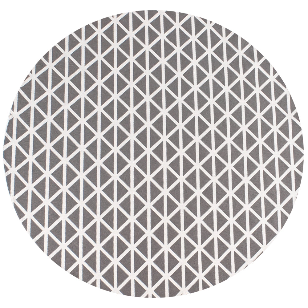 Tappeto rotondo per interni ed esterni con motivo geometrico ⌀160 cm Grigio moderno balcone patio