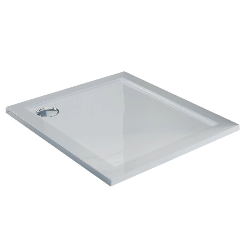 Piatto Doccia Slim 100x100x4 cm Quadrato Acrilico Bordato Bianco Lucido mod. Flower