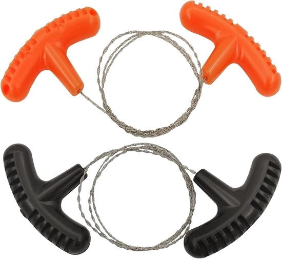 Zaag a filo con maniglie - Zaag - Filo - Attrezzatura per emergenza - Outdoor - 70 cm di lunghezza - Zaag a filo con catena - Viaggi - Campeggio - Escursioni