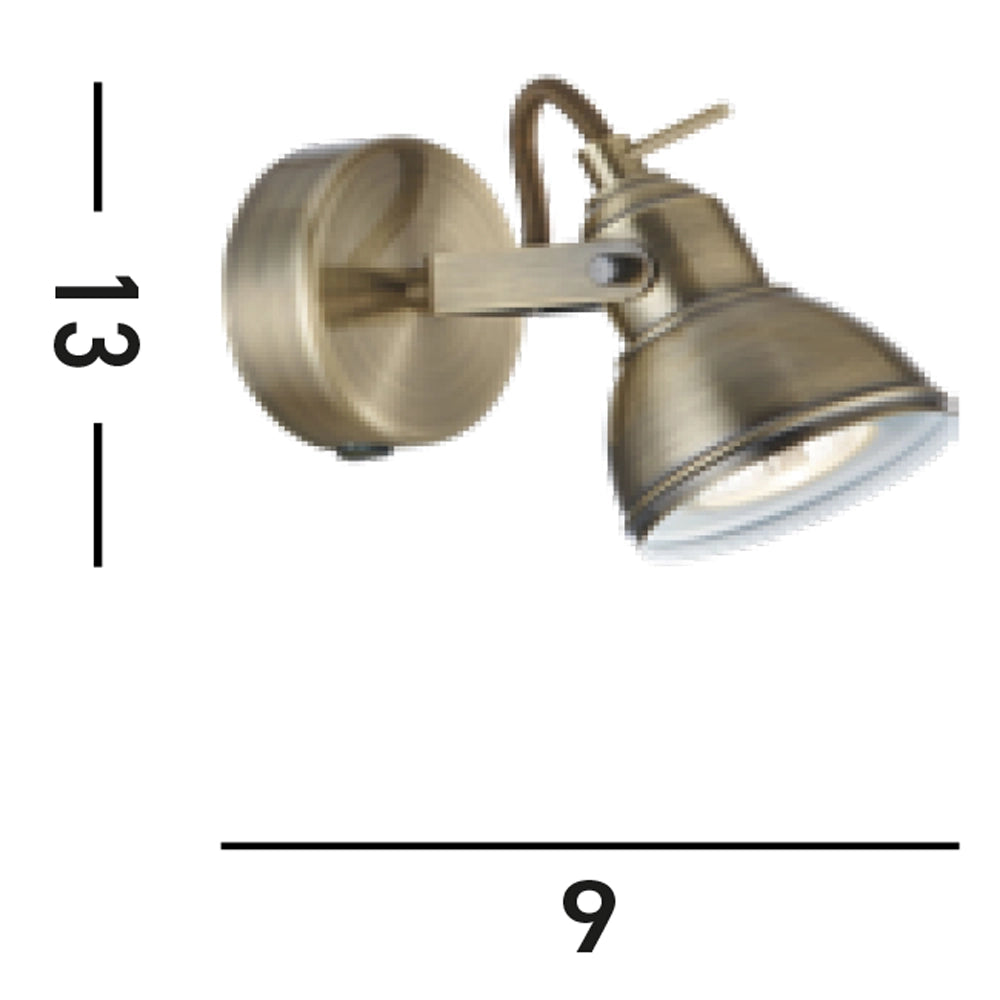Applique Contemporanea Focus Spotlight Acciaio Adjustable 1 Luce Gu10