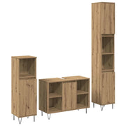 Set di mobili per il bagno con porta 3 pcs Rovere artigianale