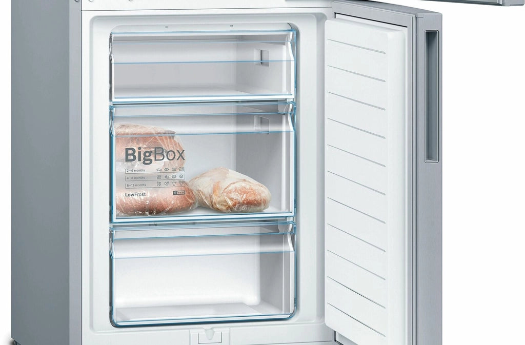 Bosch Serie 4 KGV39VLEAS Frigorifero combinato da libera installazione 201 x 60 cm Metal look Classe E
