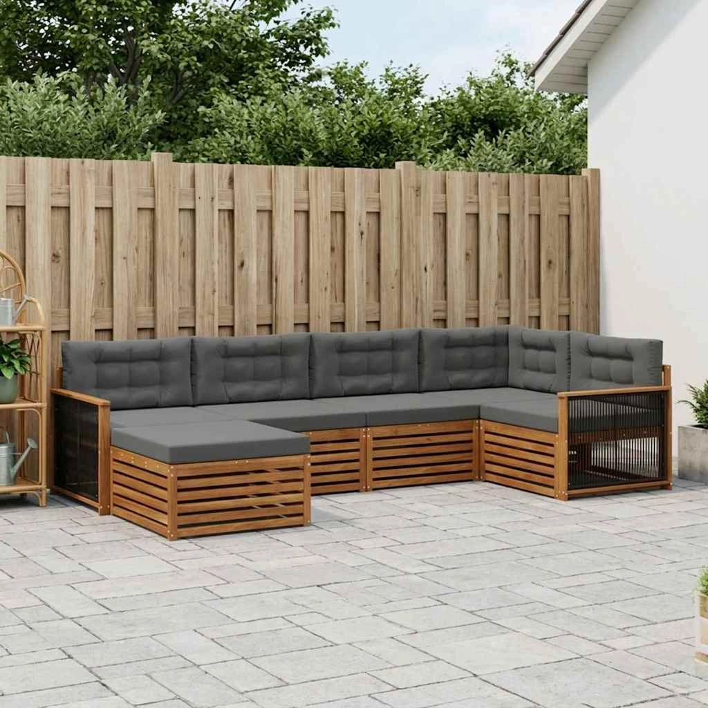 Set di divani da esterno 6 pz Naturale e Antracite 3383565